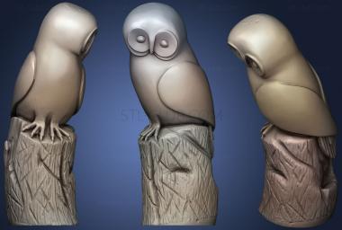 3D model Jean Gordons Carvings Owl On Stump (STL)